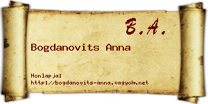 Bogdanovits Anna névjegykártya